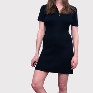 100% silk ribbed polo dress
